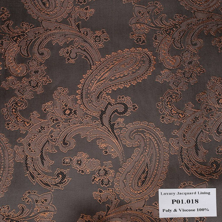 P01.018 Luxury Jacquard Lining - Nâu Hoa Văn